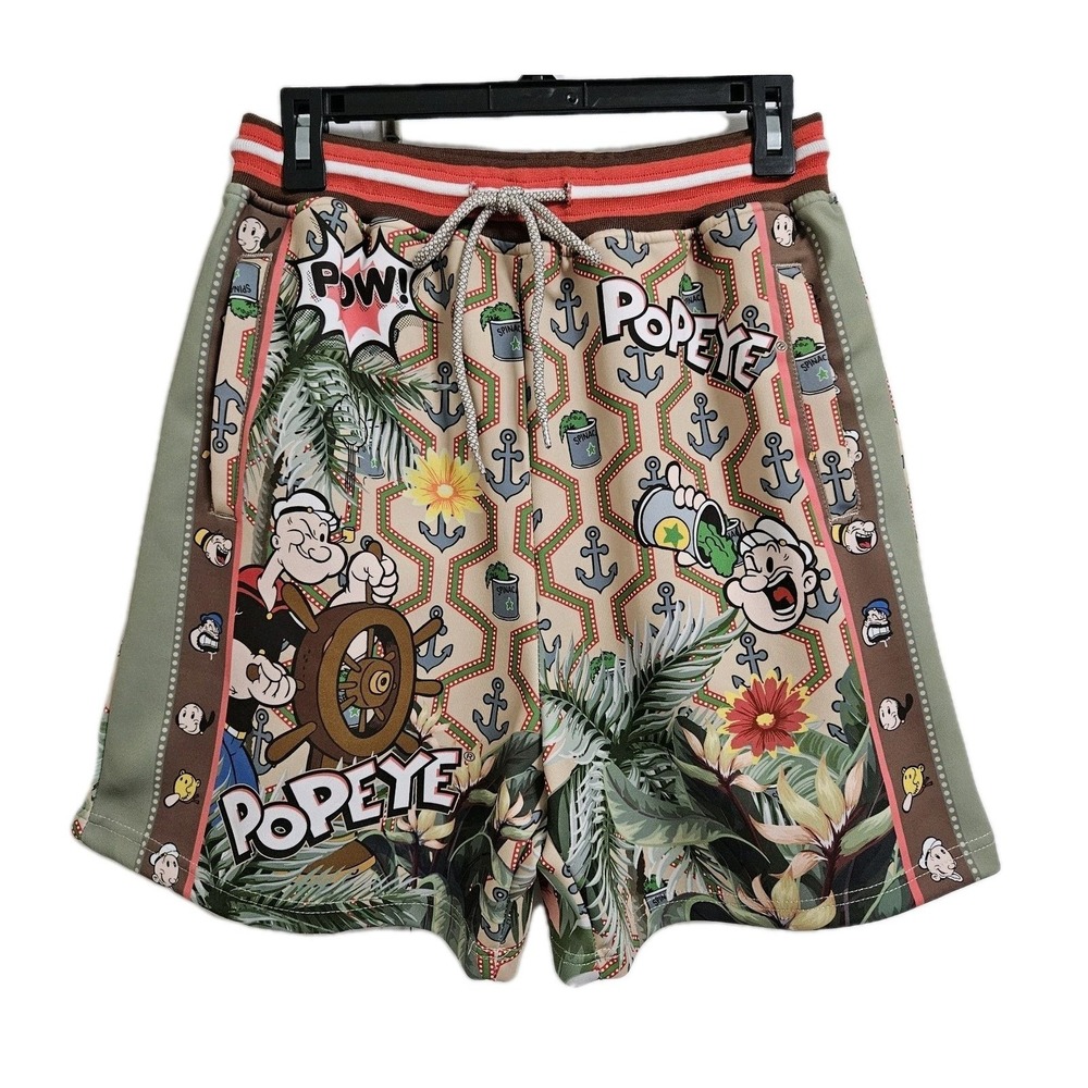 Reason Popeye Shorts Kids Medium Tan Exclusive Collab Tropical Anchor POP-13‎